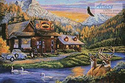 cross stitch pattern Mountain Oasis
