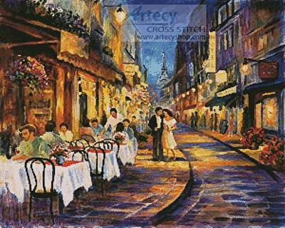 cross stitch pattern Paris Romance