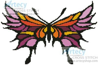 cross stitch pattern Colourful Wings
