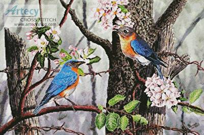 cross stitch pattern Bluebirds