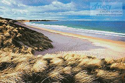 cross stitch pattern Embleton Bay, Northumberland