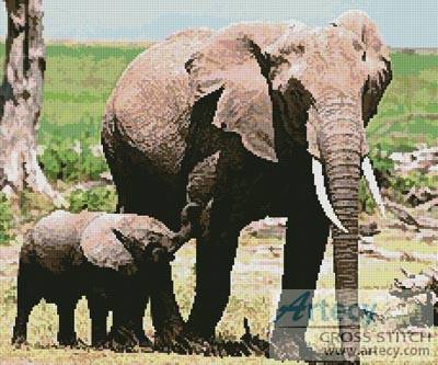 cross stitch pattern Elephants 2