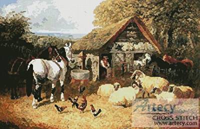 cross stitch pattern Farmyard Scene