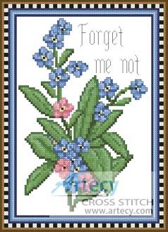 cross stitch pattern Forget Me Not Flower