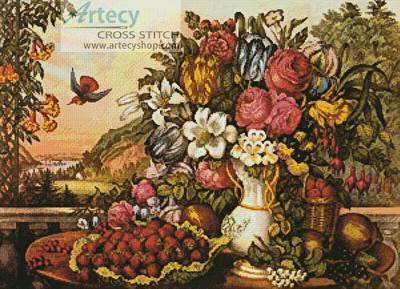 cross stitch pattern Fruits and Flowers