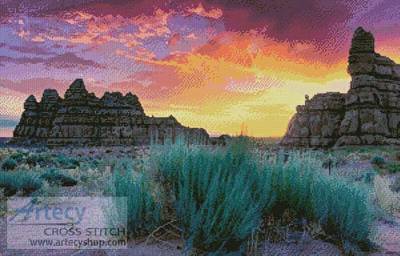 cross stitch pattern Goblin Valley, Utah