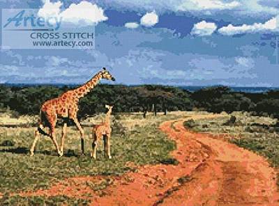 cross stitch pattern Giraffes 2