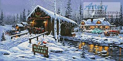 cross stitch pattern Holiday Gathering