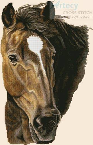cross stitch pattern Bay Horse