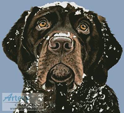 cross stitch pattern Snow Dog