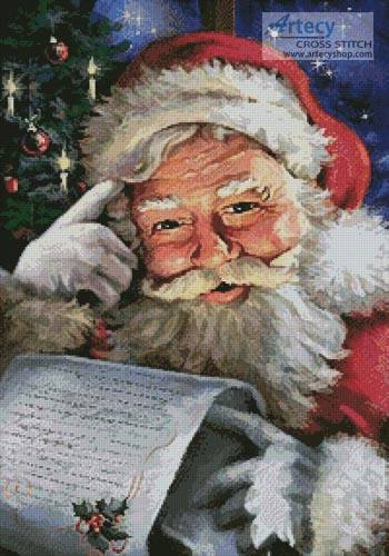 cross stitch pattern Checking it Twice