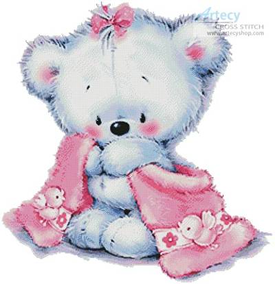 cross stitch pattern Teddy Girl