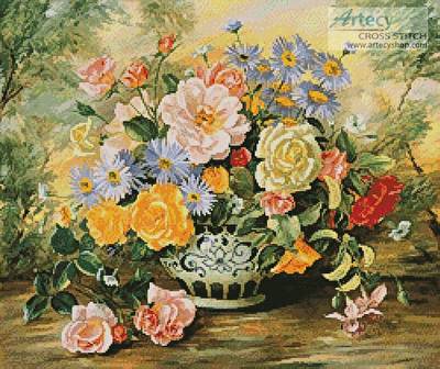 cross stitch pattern Vintage Blooms