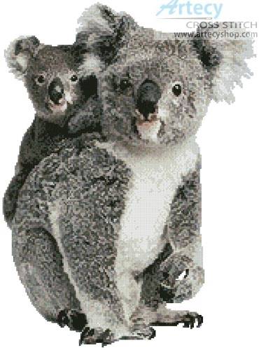cross stitch pattern Koala and Joey