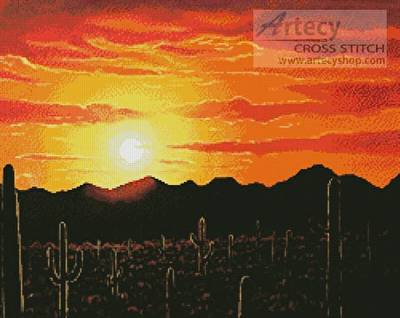 cross stitch pattern Arizona Sunset