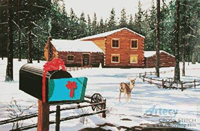 cross stitch pattern Christmas in Big Bear