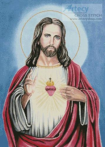 cross stitch pattern Sacred Heart of Jesus 2