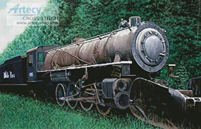 cross stitch pattern Skagway, White Pass Locomotive