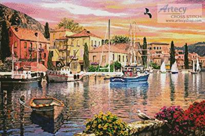 cross stitch pattern Harbour Sunset