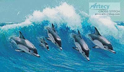 cross stitch pattern Leaping Dolphins