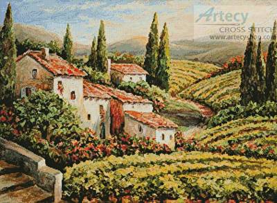 cross stitch pattern Provence Vineyard