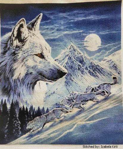 cross stitch pattern Running with the Pack