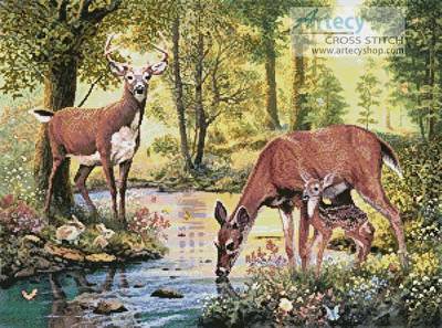 cross stitch pattern Woodland Stream