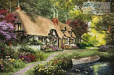 cross stitch pattern Woodland Walk Cottage