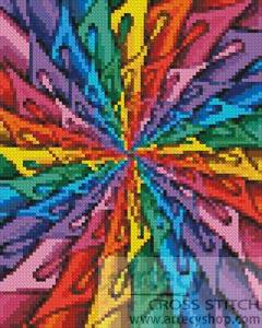 cross stitch pattern Mini Teardrop Spiral Fractal