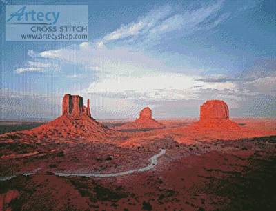 cross stitch pattern Monument Valley, Utah