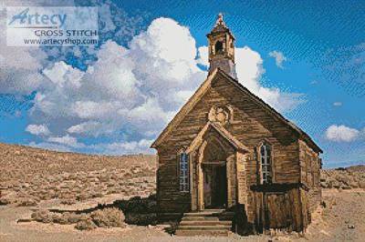 cross stitch pattern Old Desert Church