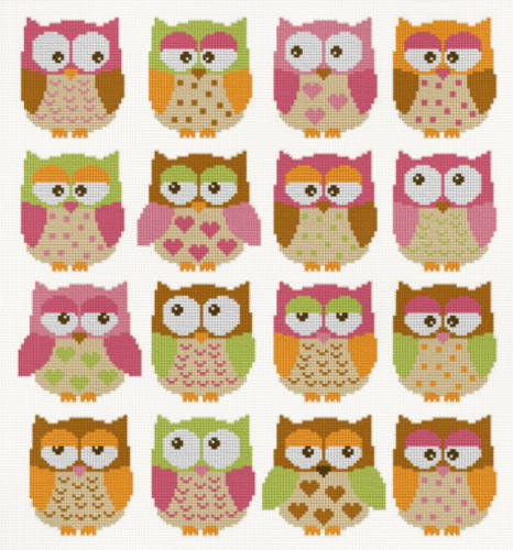cross stitch pattern Owls