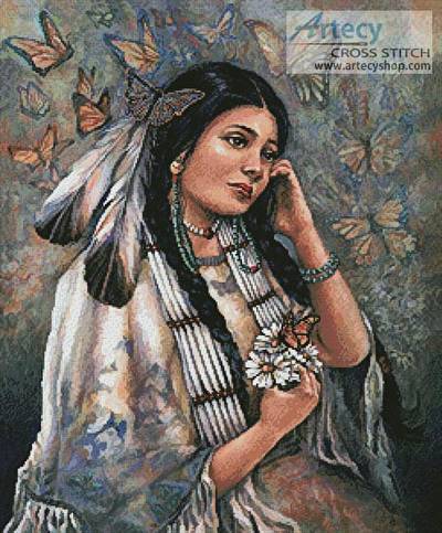cross stitch pattern Butterfly Maiden