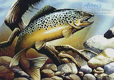 cross stitch pattern Brown Trout