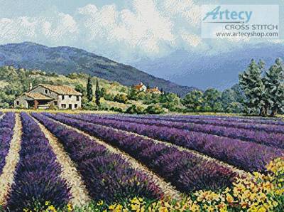 cross stitch pattern Fields of Lavender