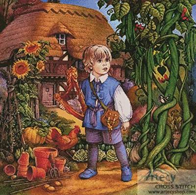 cross stitch pattern Jack and The Beanstalk