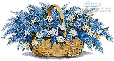 cross stitch pattern Lilac Basket