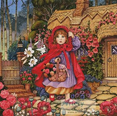 cross stitch pattern Red Riding Hood Painting