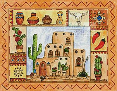 cross stitch pattern Southwest Sampler