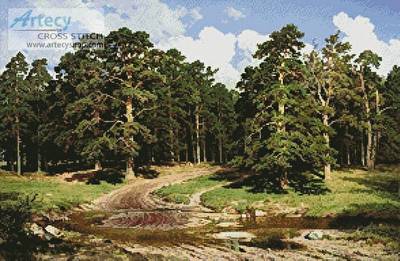 cross stitch pattern Pine Forest