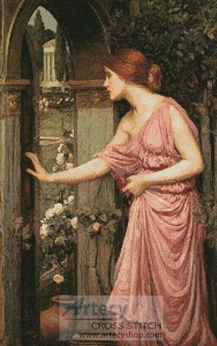 cross stitch pattern Psyche entering Cupid's Garden