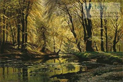 cross stitch pattern Reflections in a Stream