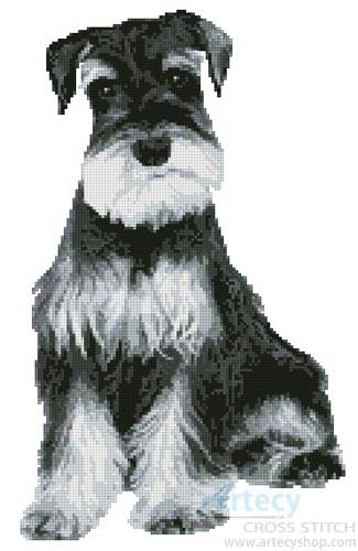 cross stitch pattern Silver Schnauzer