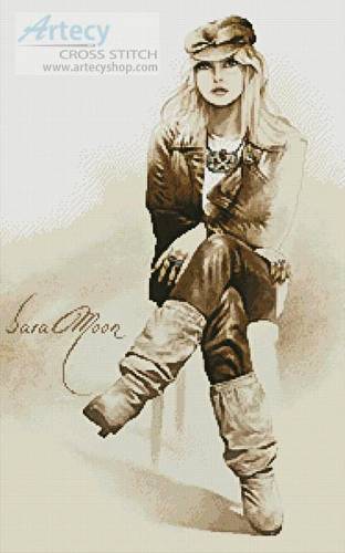 cross stitch pattern Rocker Girl - Sara Moon