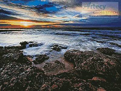 cross stitch pattern Seascape at Miramar, Argentina