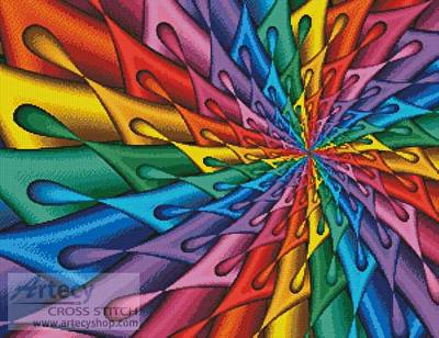 cross stitch pattern Teardrop Spiral Fractal