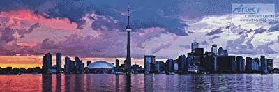 cross stitch pattern Toronto Panorama