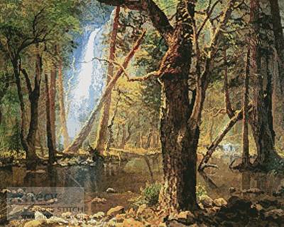 cross stitch pattern View in Yosemite Valley