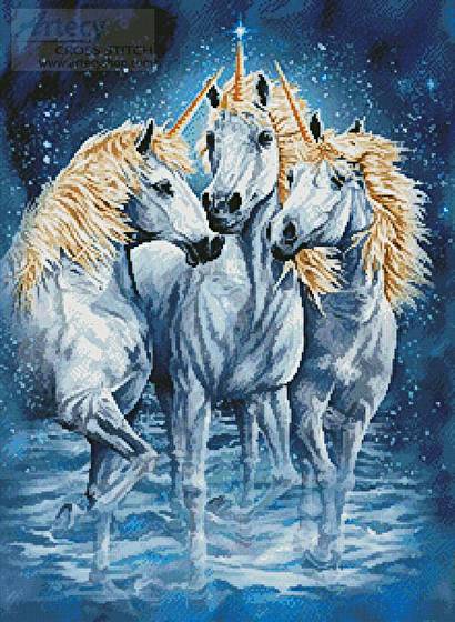 cross stitch pattern 10 Unicorns