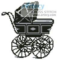 cross stitch pattern Antique Pram